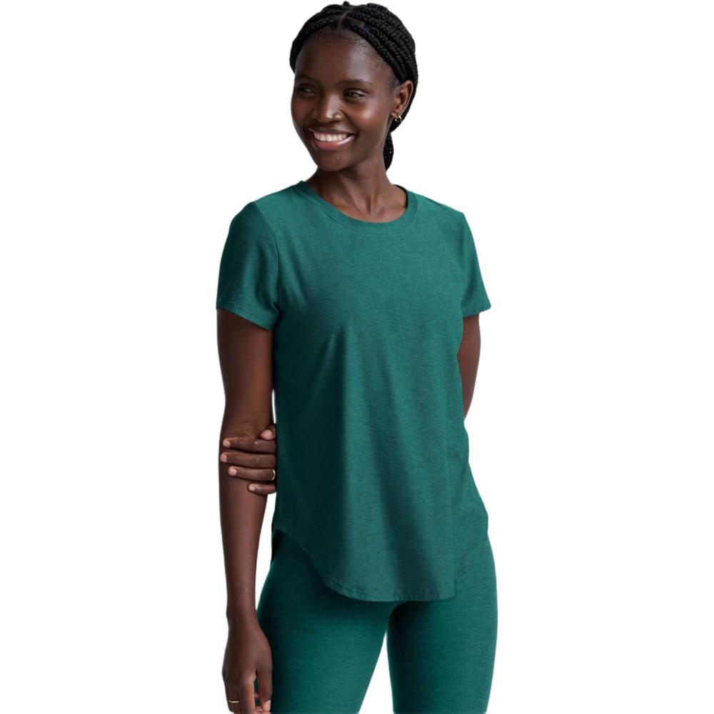 image:imageBeyond Yoga Womens Featherweight On The Down Low TeeTeal Sea Heather