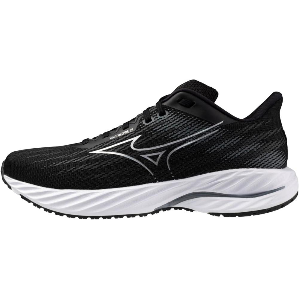 image:imageMizuno Mens Mens Wave Inspire 21 Running ShoeBlacksilver