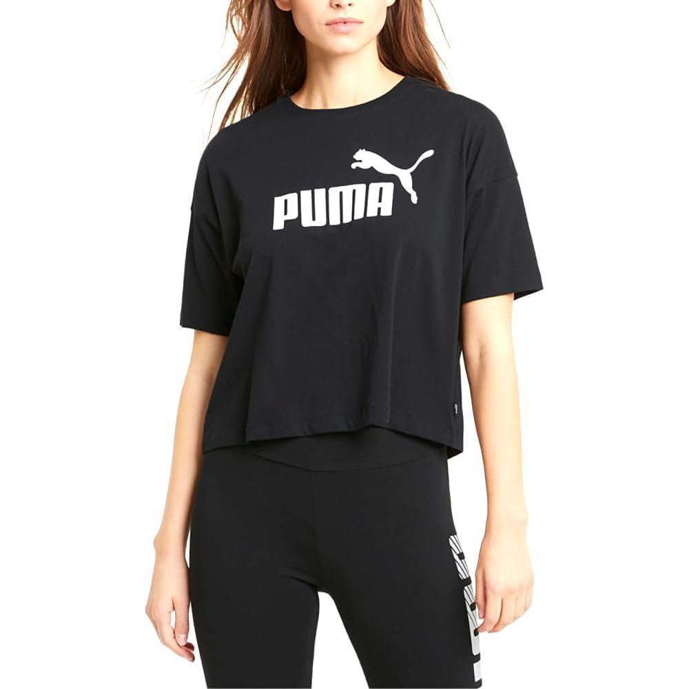 image:imagePUMA Womens Essentials Cropped Logo Tee Shirt Available in Plus SizesBlack