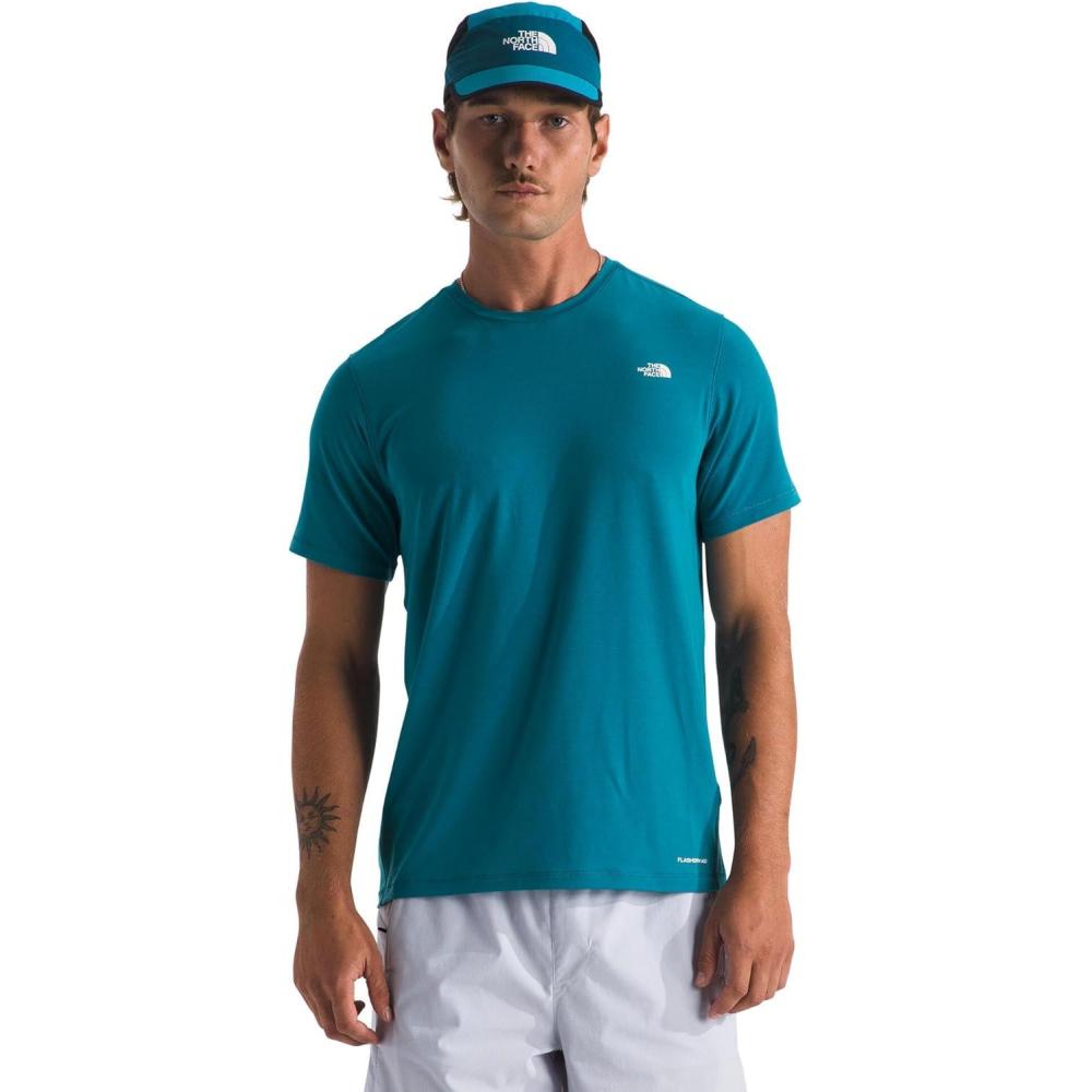 image:imageTHE NORTH FACE Mens Adventure Tee  Lightweight amp Stretchy Shirt With Setin Sleeves amp Heat Transfer LogoDigital Steel