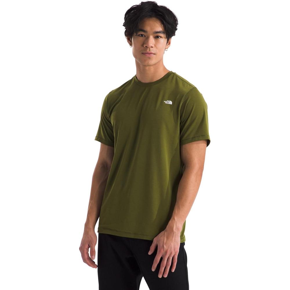 image:imageTHE NORTH FACE Mens Adventure Tee  Lightweight amp Stretchy Shirt With Setin Sleeves amp Heat Transfer LogoForest Olive