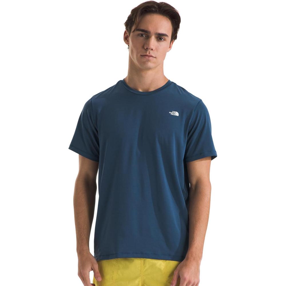 image:imageTHE NORTH FACE Mens Adventure Tee  Lightweight amp Stretchy Shirt With Setin Sleeves amp Heat Transfer LogoShady Blue
