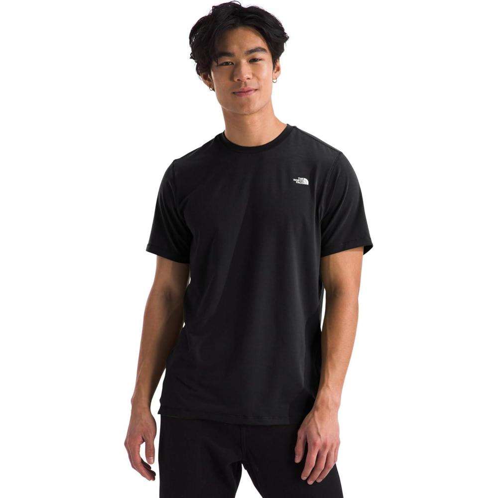 image:imageTHE NORTH FACE Mens Adventure Tee  Lightweight amp Stretchy Shirt With Setin Sleeves amp Heat Transfer LogoTnf Black