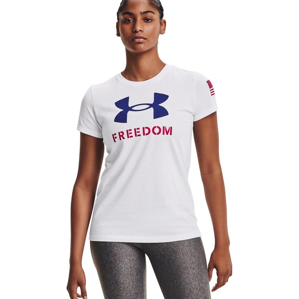 image:imageUnder Armour New Freedom Logo TShirtWhite 100Royal