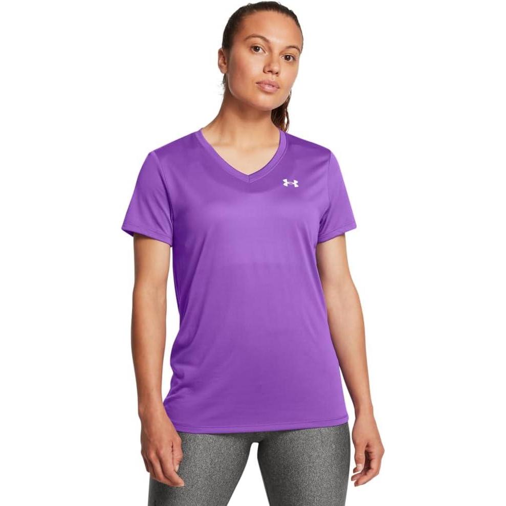 image:imageUnder Armour Womens Tech Short Sleeve V Neck525 Lavish   White