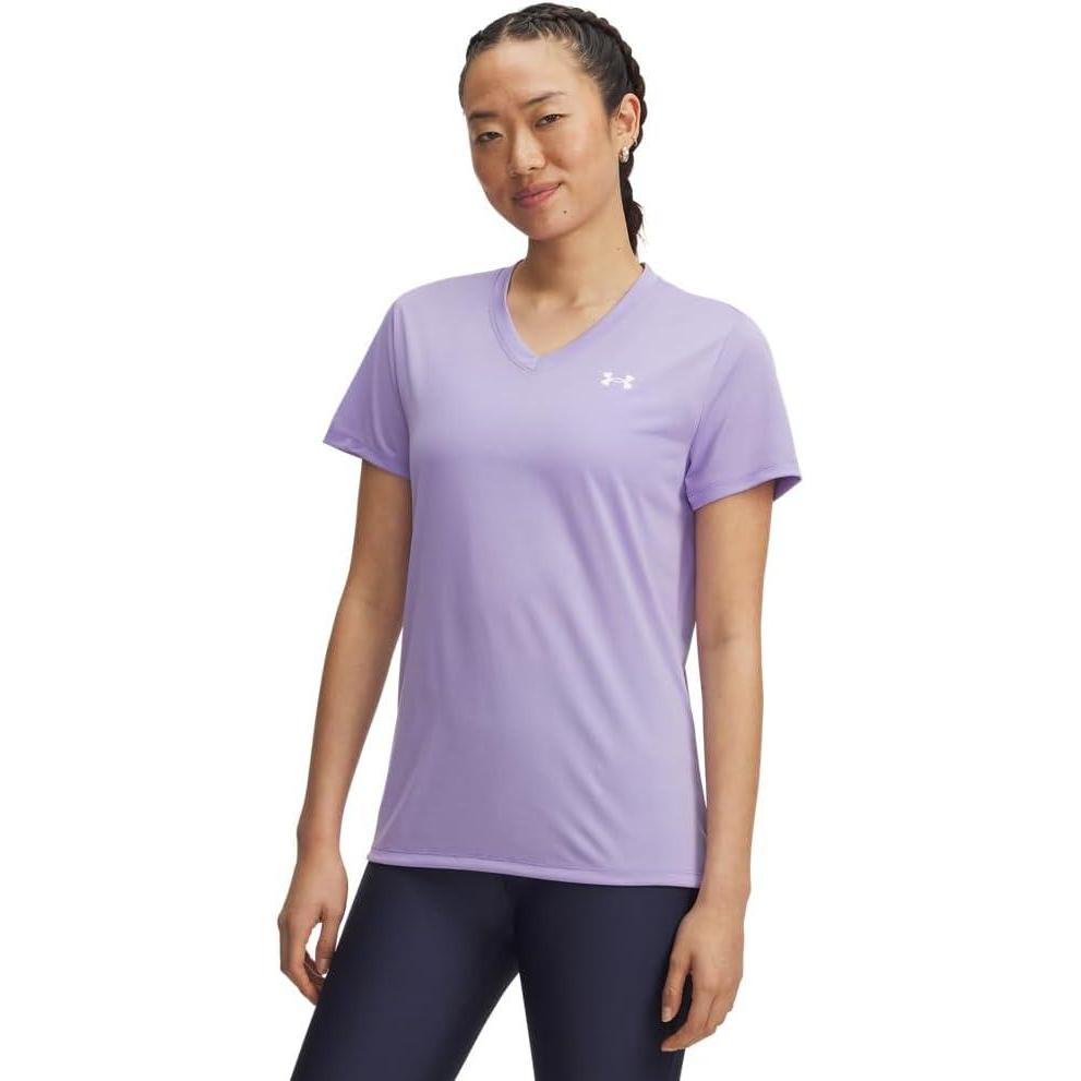 image:imageUnder Armour Womens Tech Short Sleeve V Neck538 Transparent   White