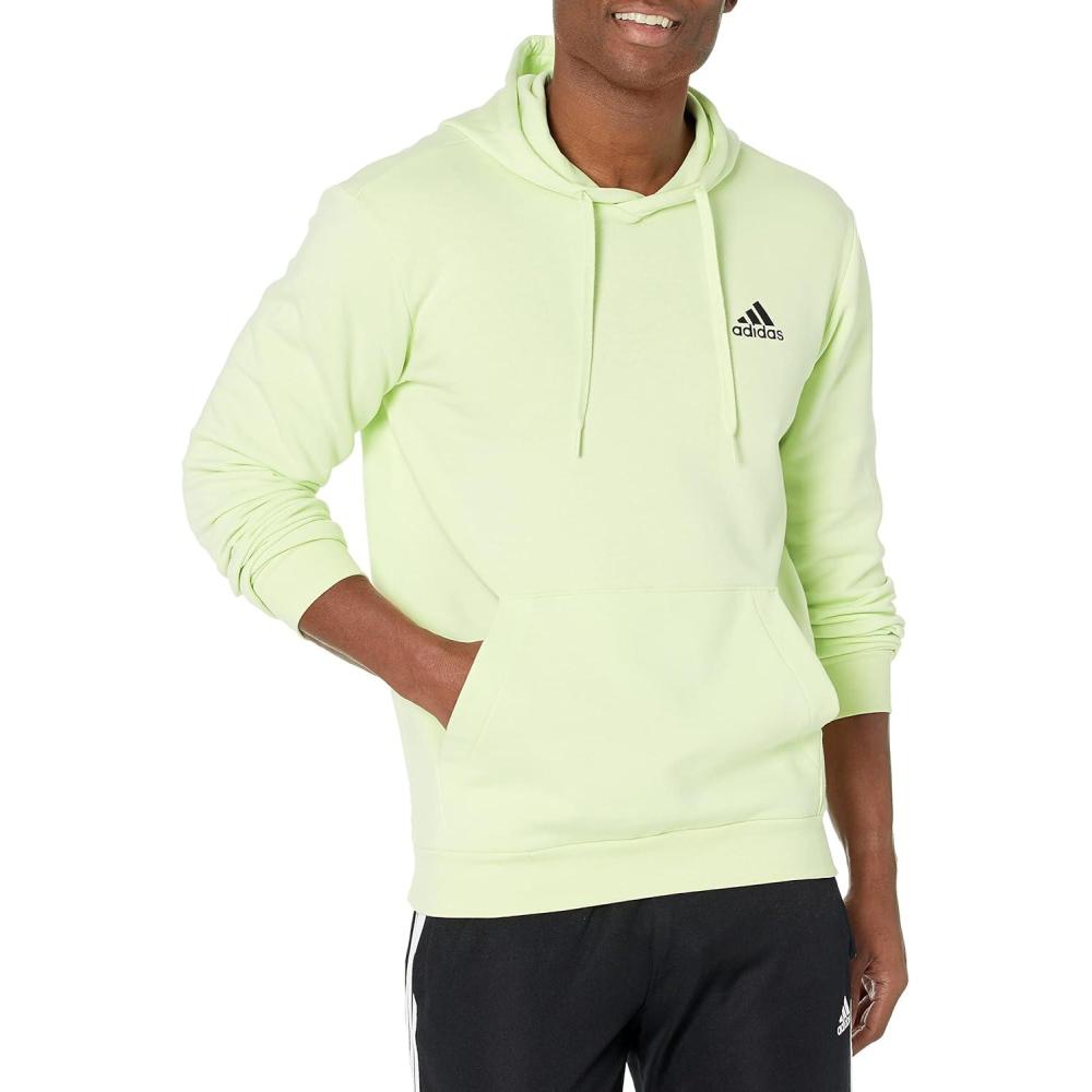 image:imageadidas Mens Essentials Fleece HoodieAlmost LimeBlack