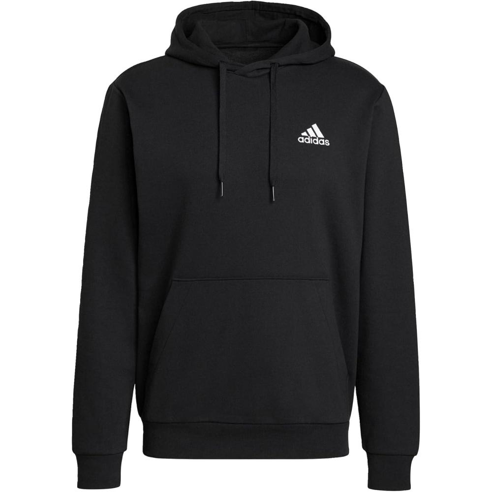 image:imageadidas Mens Essentials Fleece HoodieBlackWhite