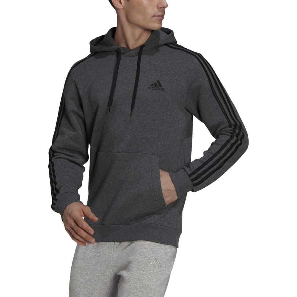 image:imageadidas Mens Essentials Fleece HoodieDark Grey Heatherblack