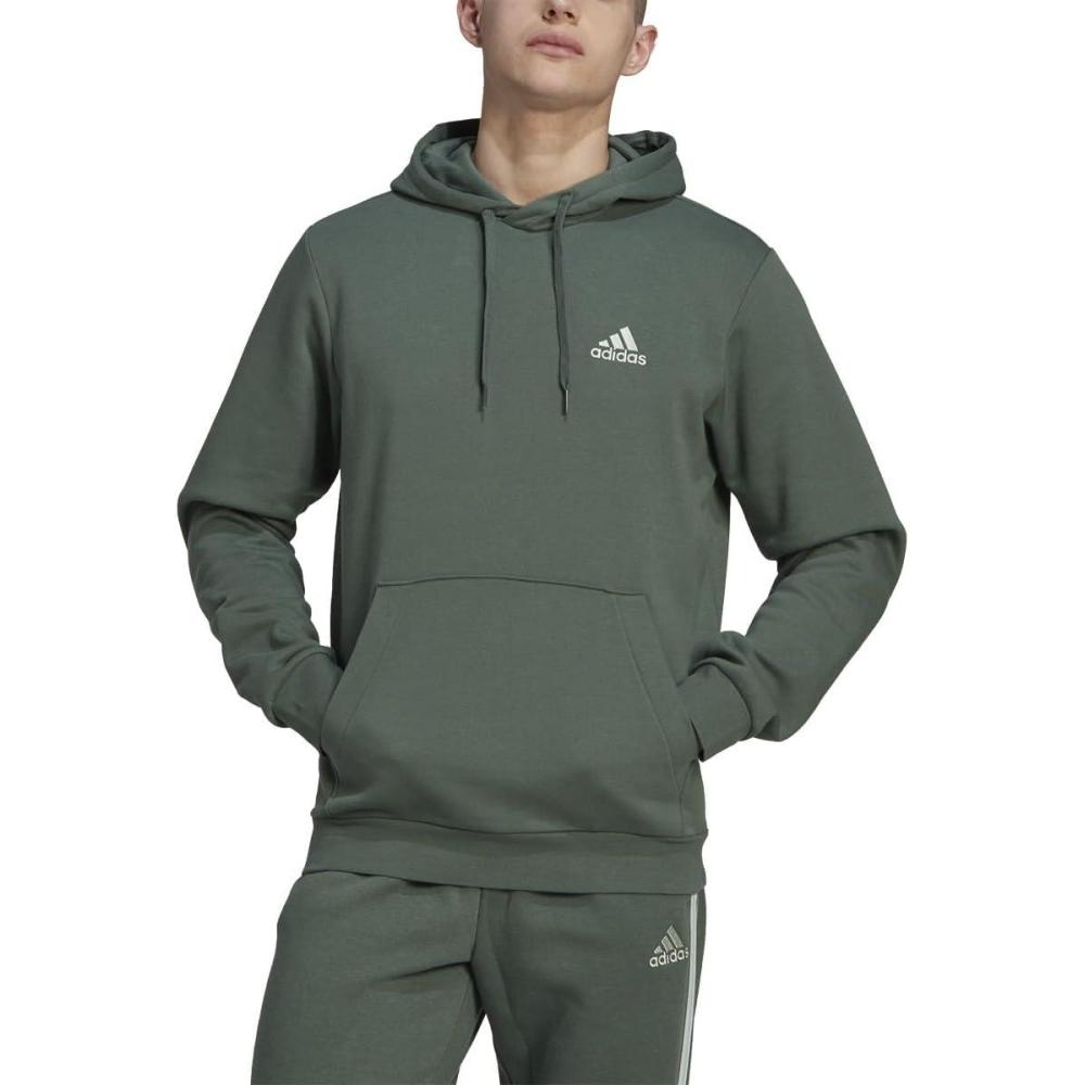 image:imageadidas Mens Essentials Fleece HoodieGreen Oxidelinen Green