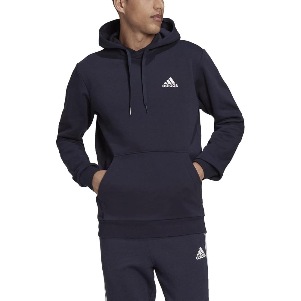 image:imageadidas Mens Essentials Fleece HoodieLegend InkWhite