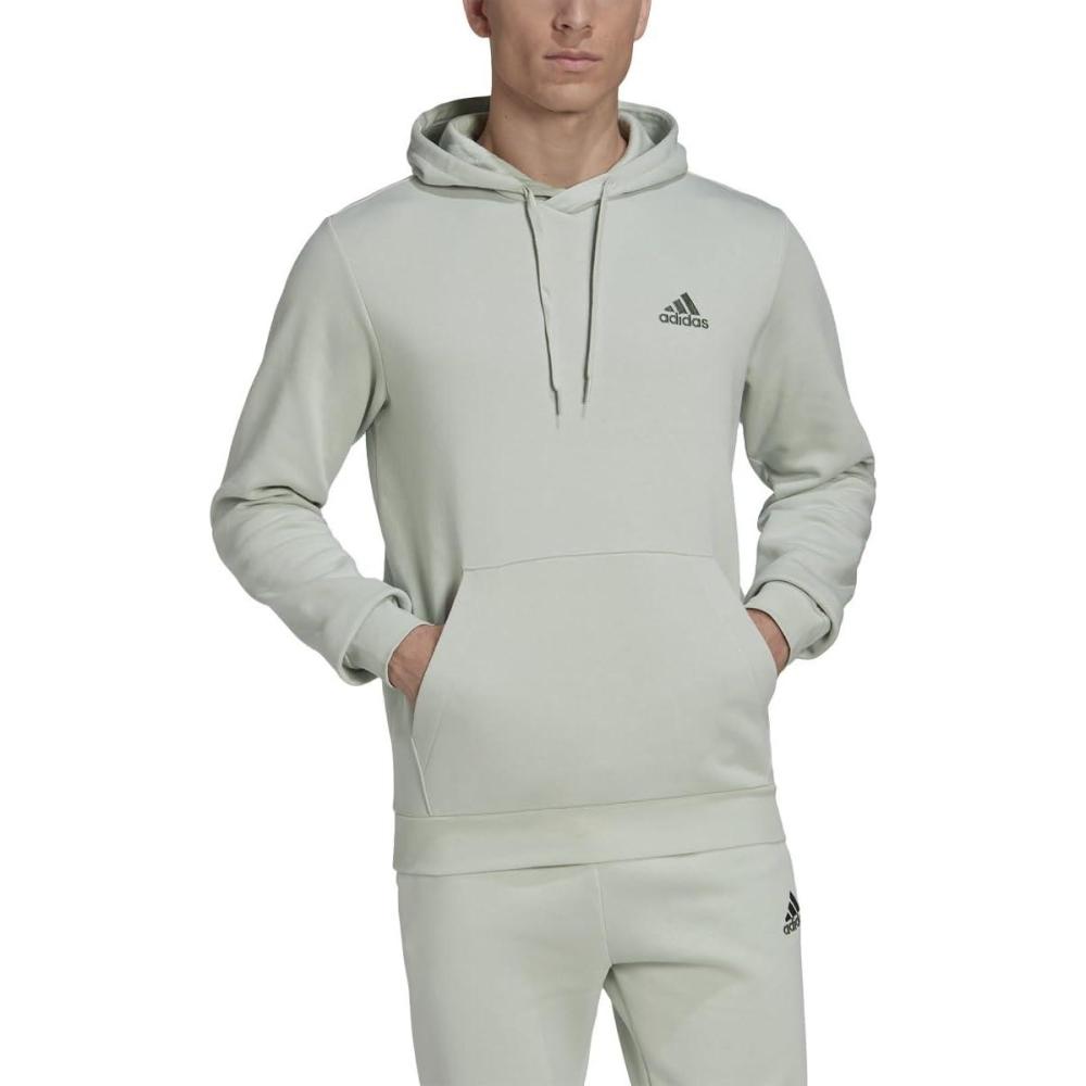 image:imageadidas Mens Essentials Fleece HoodieLinen Greengreen Oxide