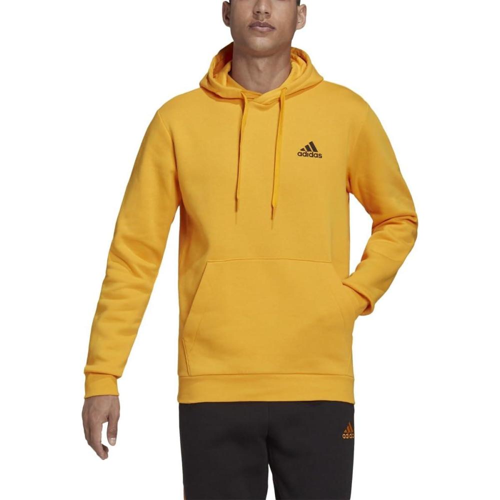 image:imageadidas Mens Essentials Fleece HoodieSemi Solar GoldBlack