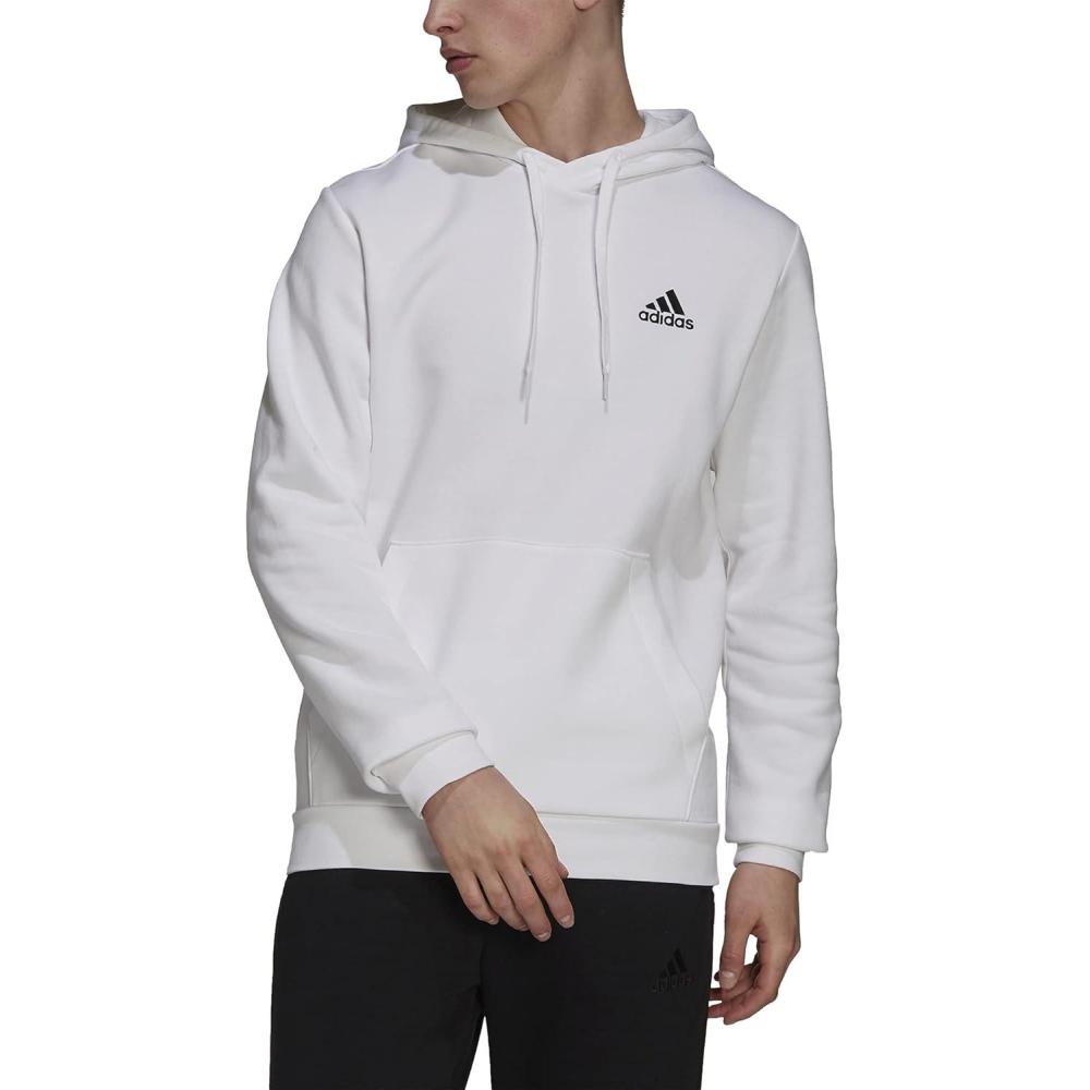 image:imageadidas Mens Essentials Fleece HoodieWhiteBlack