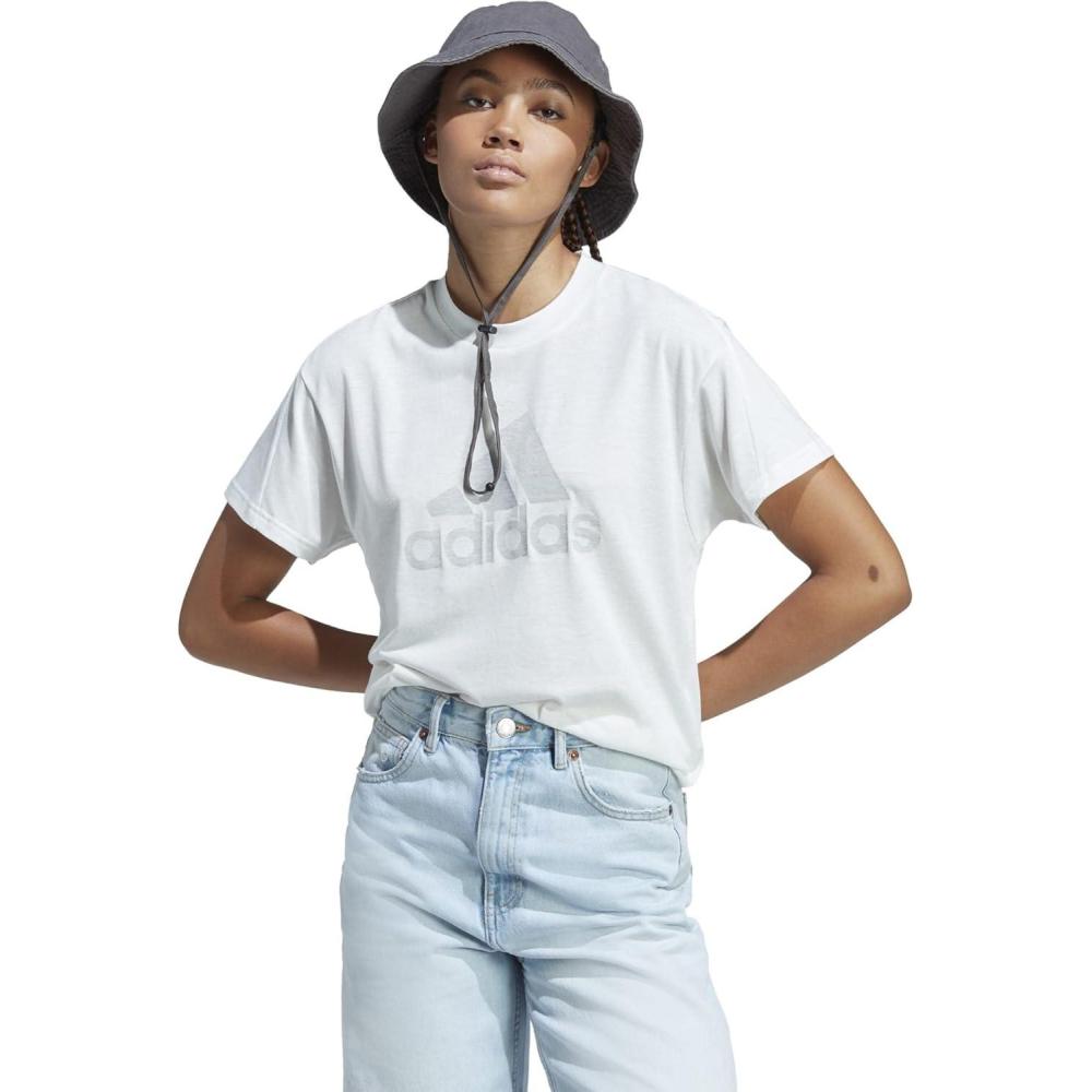 image:imageadidas Womens Future Icons Winners 30 TShirtWhite MelangeGrey