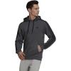 adidas Men’s Essentials Fleece Hoodie(Dark Grey Heather-black)