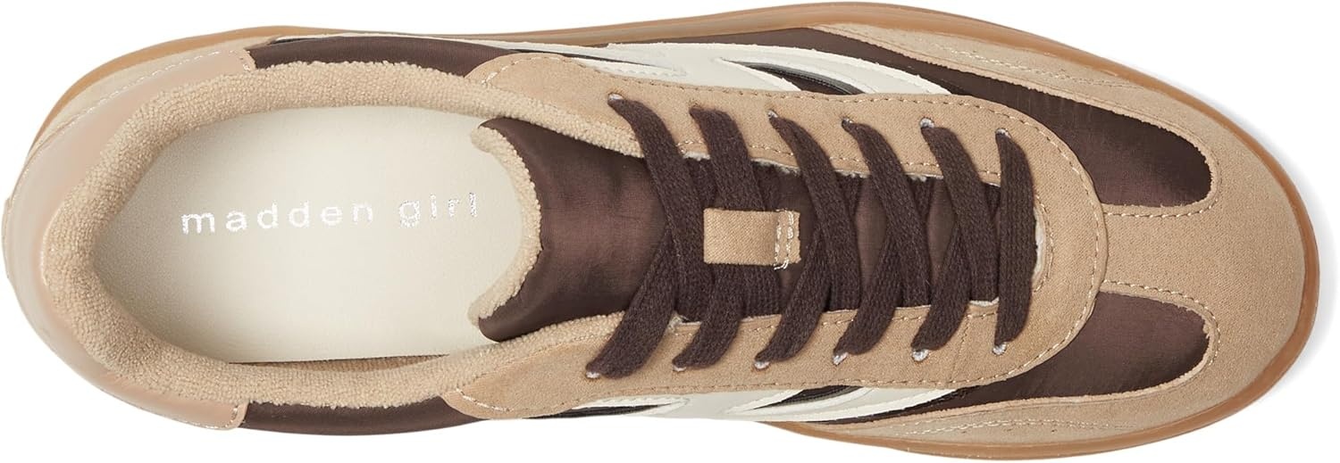 image:imageMadden Girl Womens Giia Fashion SneakerDark BrownLight Sand Nylon