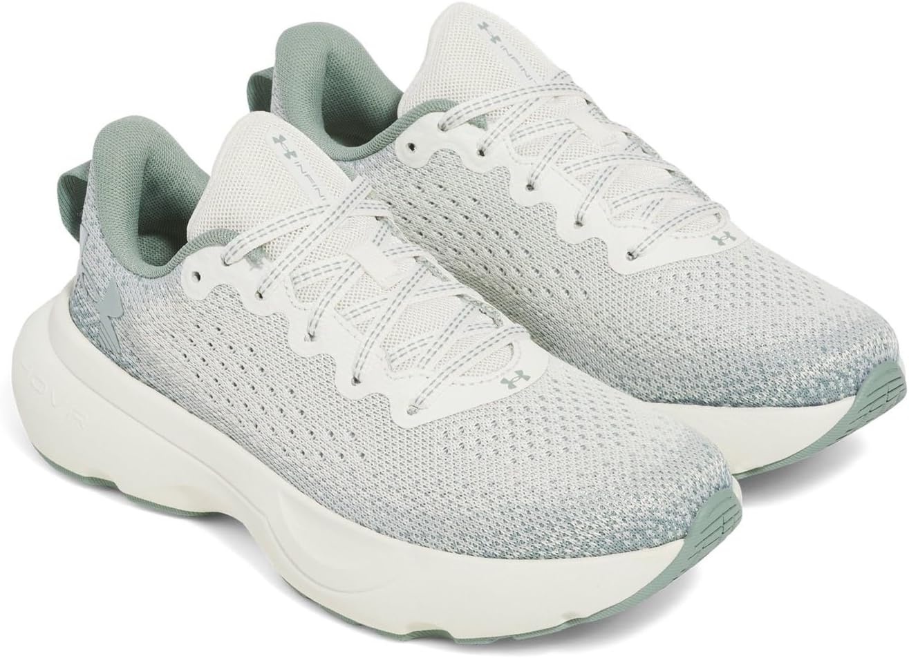 image:imageUnder Armour Womens Infinite114 White QuartzSilica GreenMetallic Silica