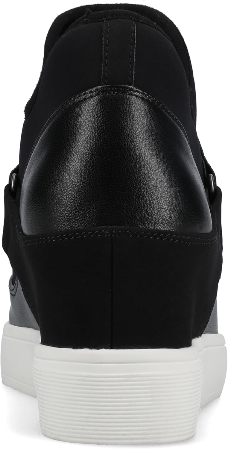 image:imageJournee Collection Womens Damari Strapped PullOn Wedge SneakersBlack