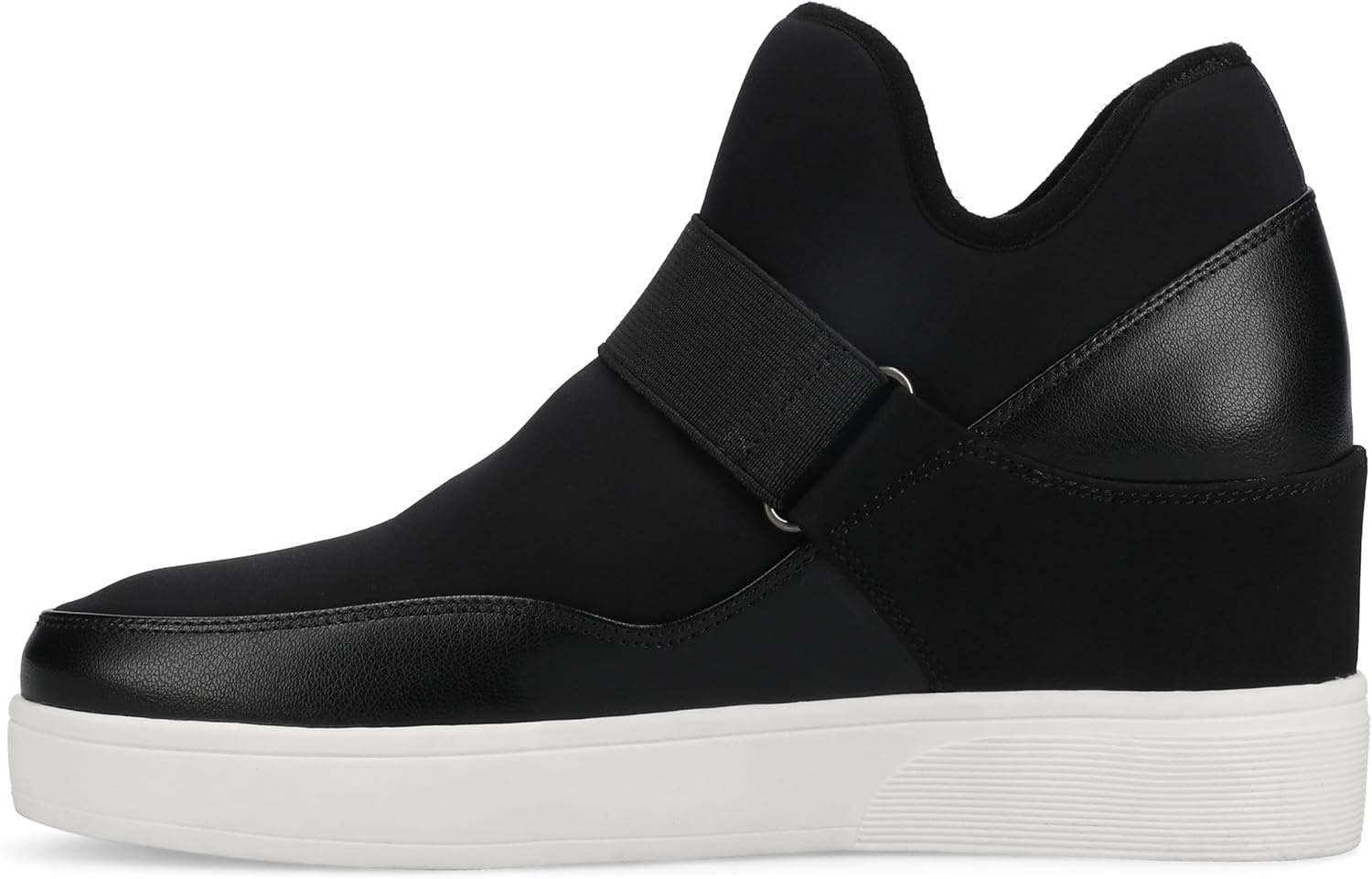 image:imageJournee Collection Womens Damari Strapped PullOn Wedge SneakersBlack