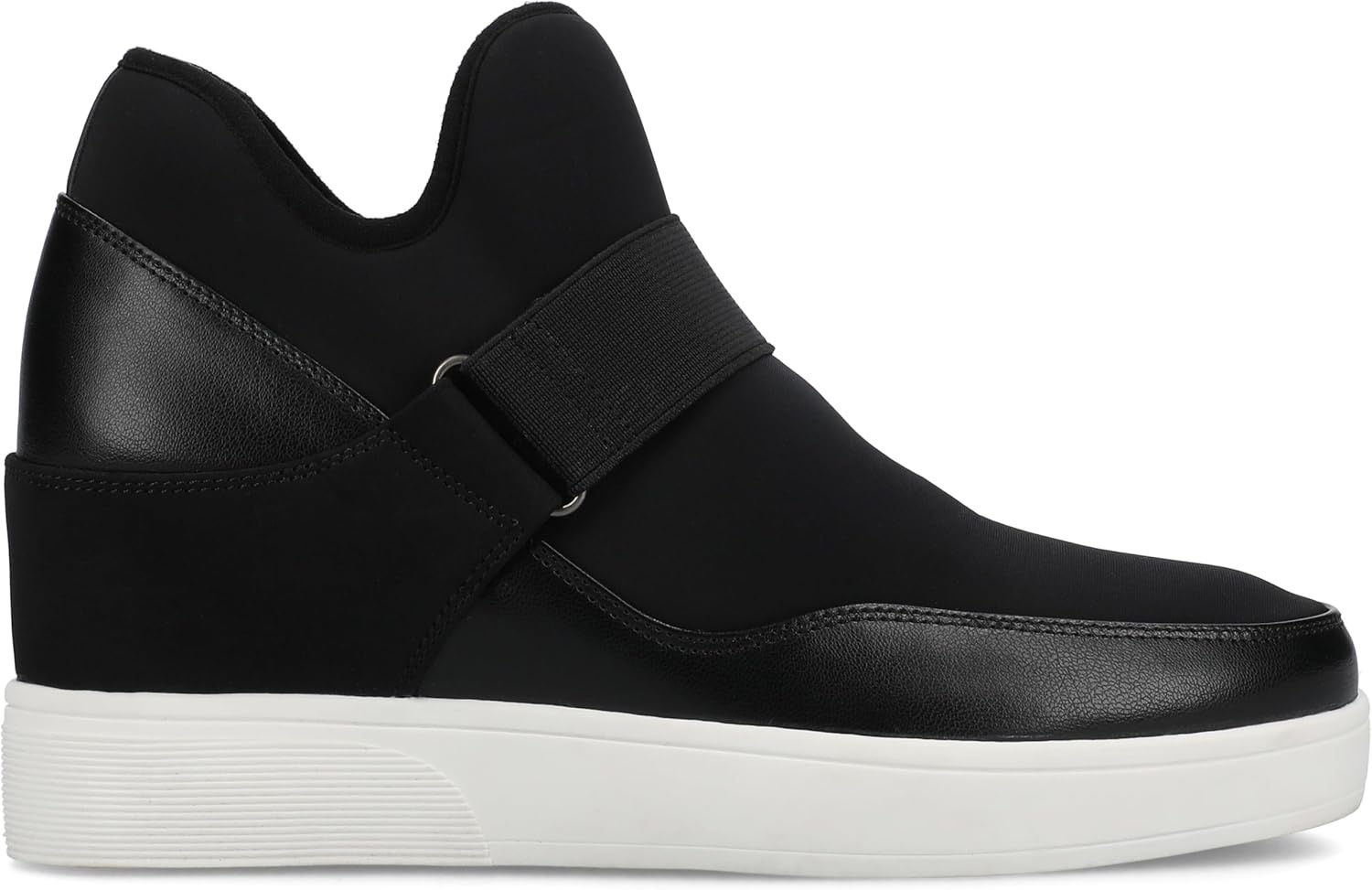 image:imageJournee Collection Womens Damari Strapped PullOn Wedge SneakersBlack