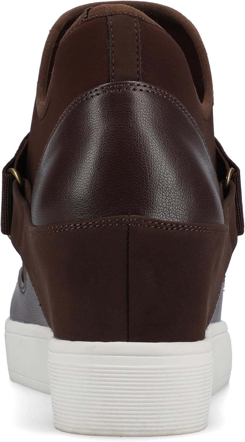 image:imageJournee Collection Womens Damari Strapped PullOn Wedge SneakersChocolate