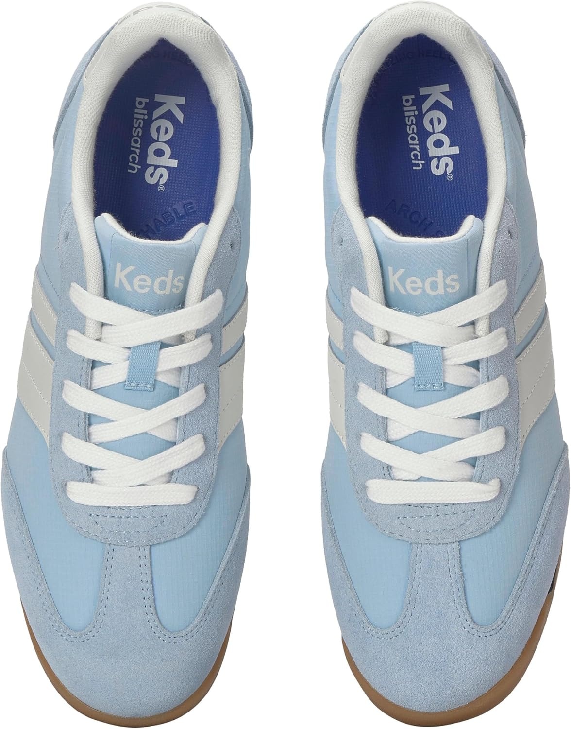 image:imageKeds Womens Revival LaceupLight Blue NylonSuedeLeather