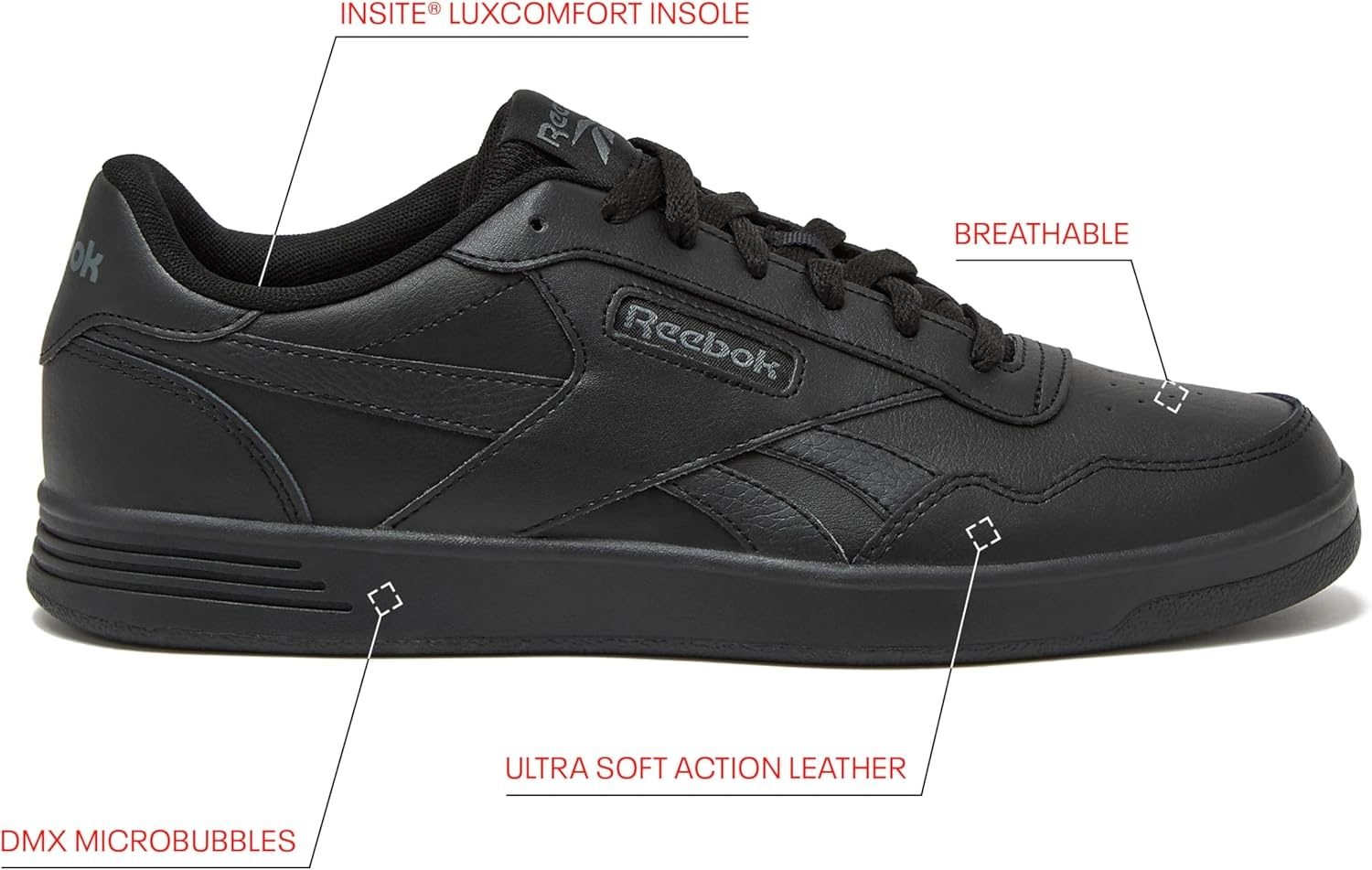 image:imageReebok Court Advance Sneakers for Men Casual Tennis Mens Shoes Size 6 to 15Core BlackPure GreyCore Black