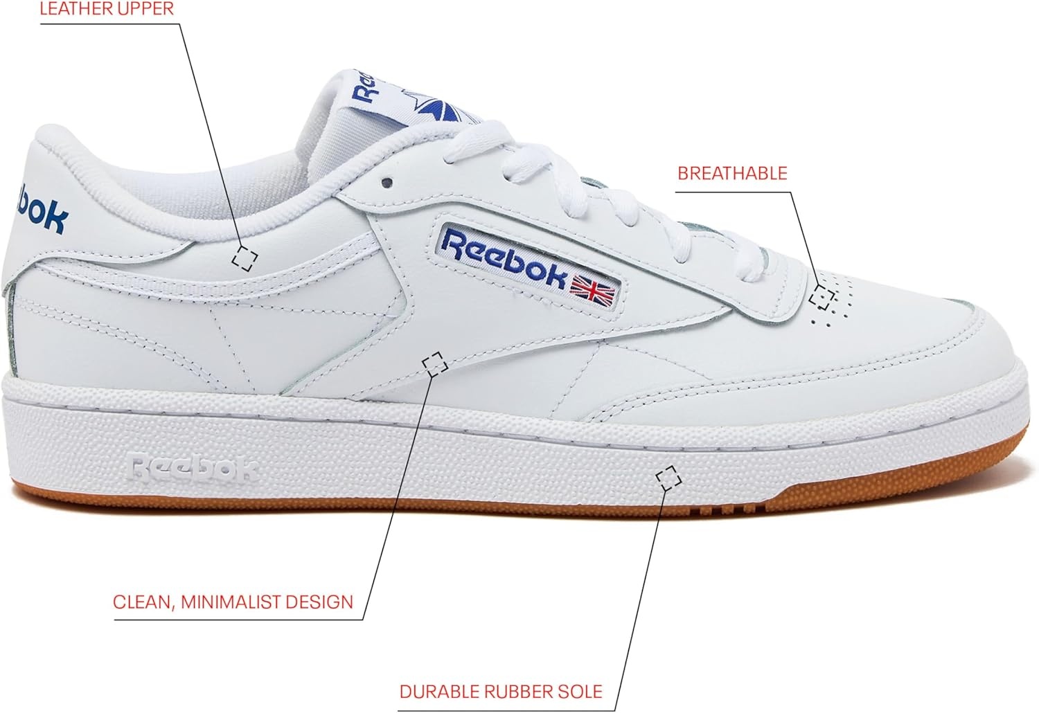 image:imageReebok Court Advance Sneakers for Men Casual Tennis Mens Shoes Size 6 to 15IntwhiteRoyalgum