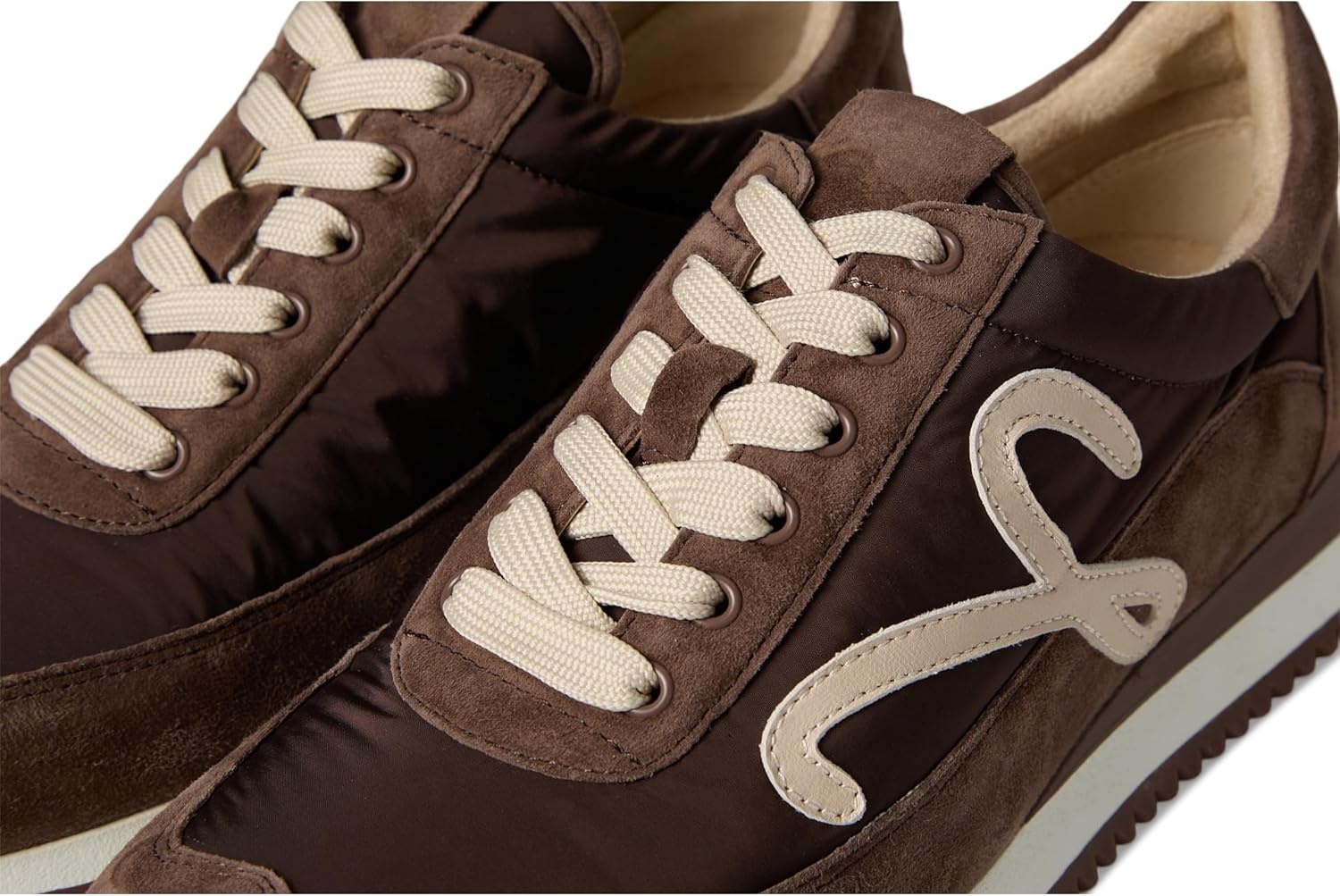 image:imageVANELi Womens Queen Lace Up Sneakers Shoes Casual BeigeBrunette Suede Combo