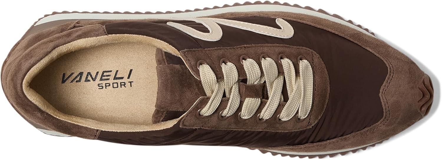 image:imageVANELi Womens Queen Lace Up Sneakers Shoes Casual BeigeBrunette Suede Combo
