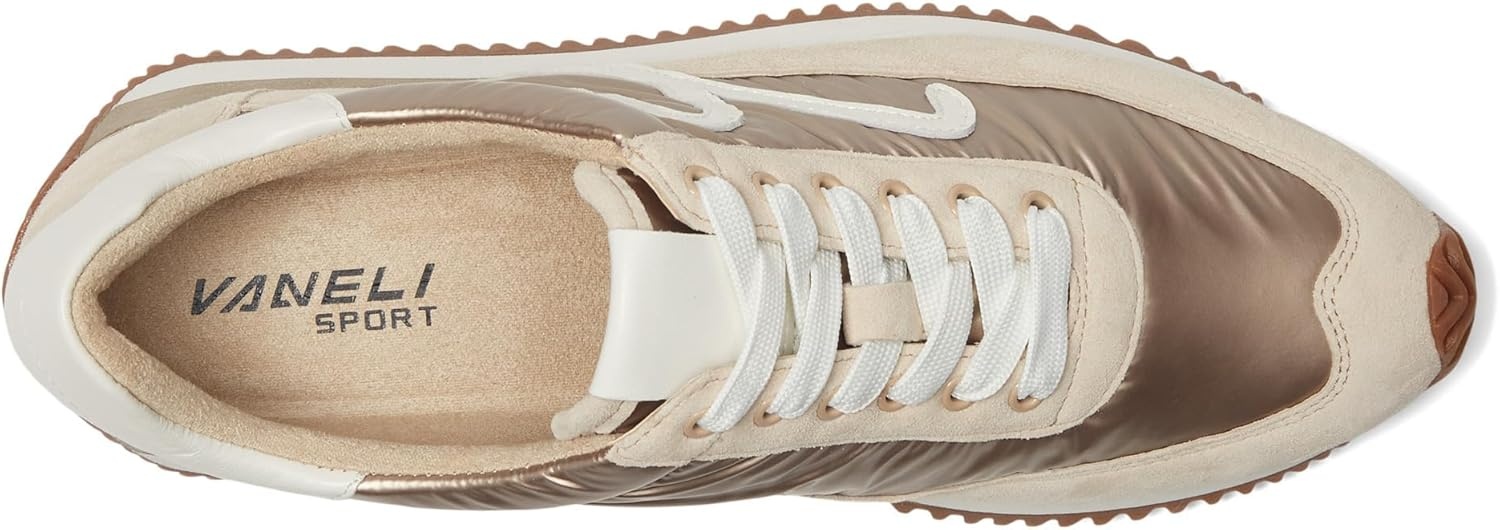 image:imageVANELi Womens Queen Lace Up Sneakers Shoes Casual BeigeNude Suede Combo