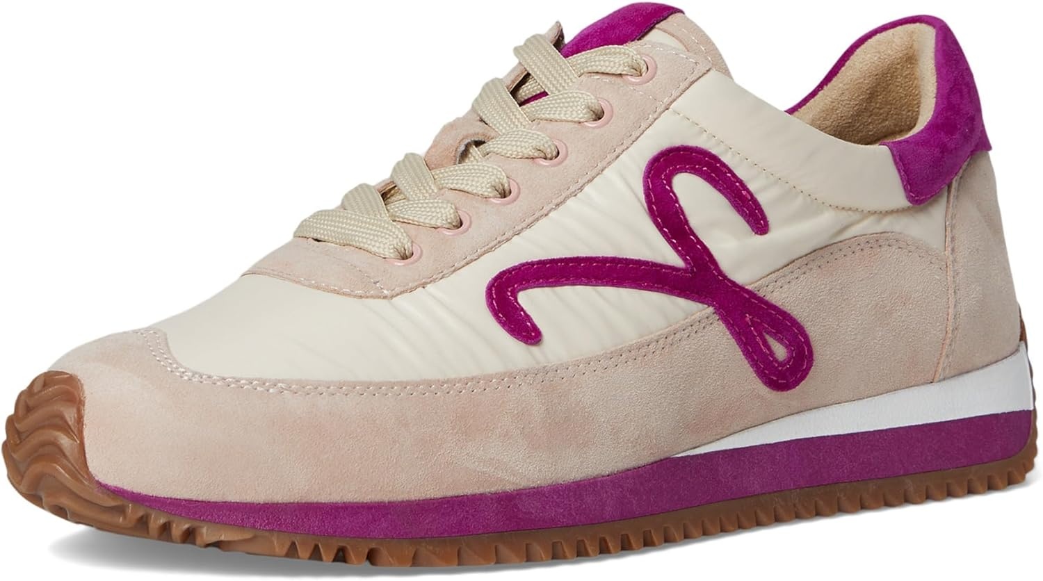 image:imageVANELi Womens Queen Lace Up Sneakers Shoes Casual BeigeRose Suede Combo