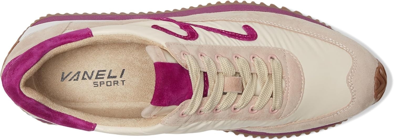 image:imageVANELi Womens Queen Lace Up Sneakers Shoes Casual BeigeRose Suede Combo