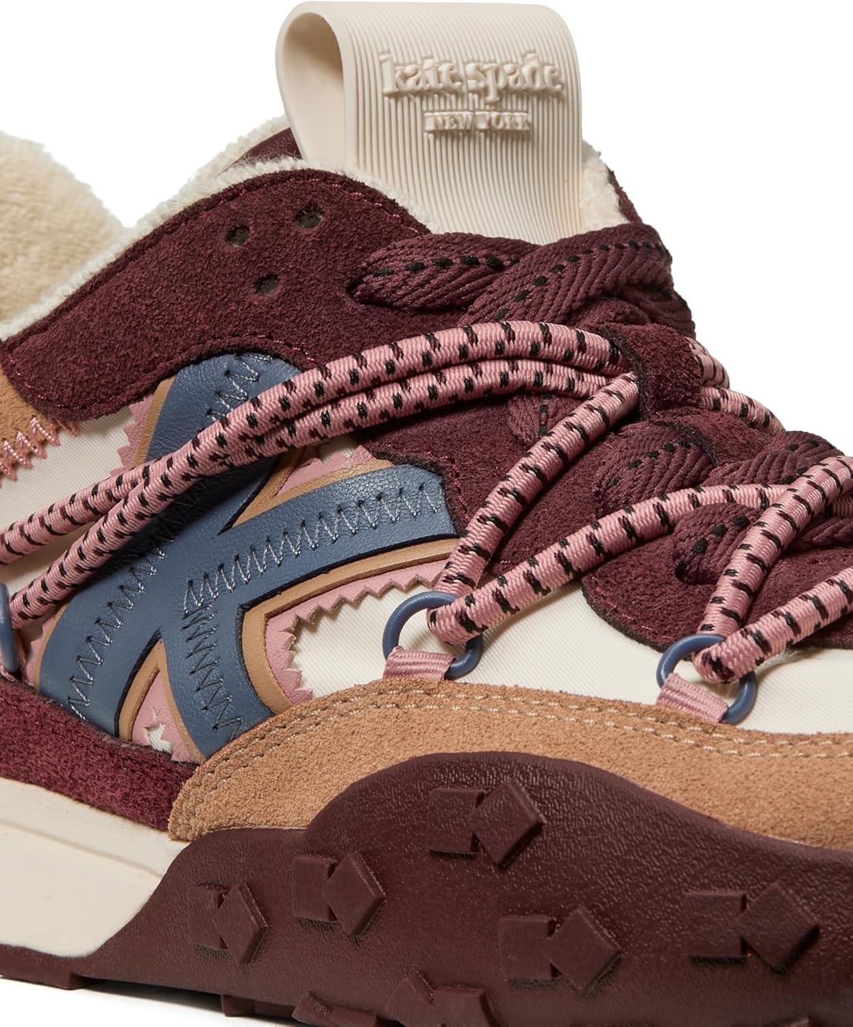 image:imagekate spade new york Womens K as in Kate RunnerCashew MilkDark Merlot Nylon