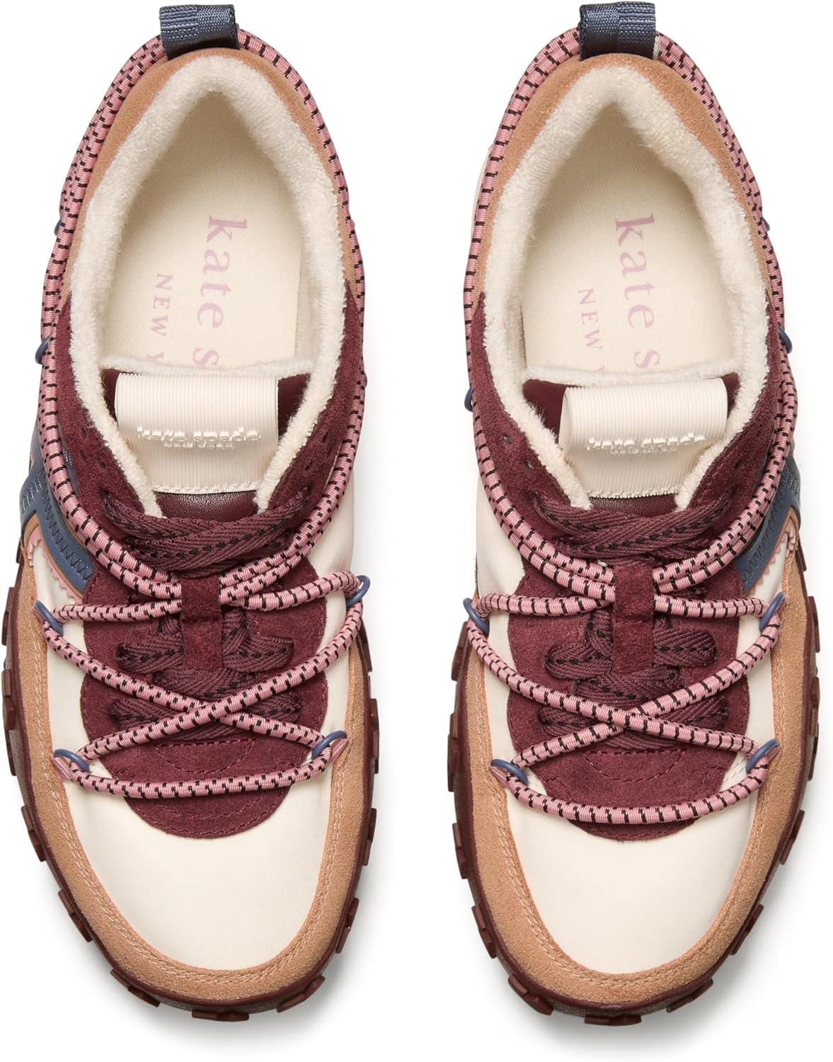 image:imagekate spade new york Womens K as in Kate RunnerCashew MilkDark Merlot Nylon