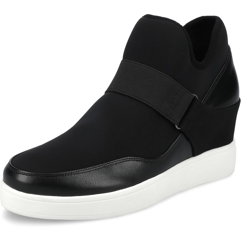 image:imageJournee Collection Womens Damari Strapped PullOn Wedge SneakersBlack