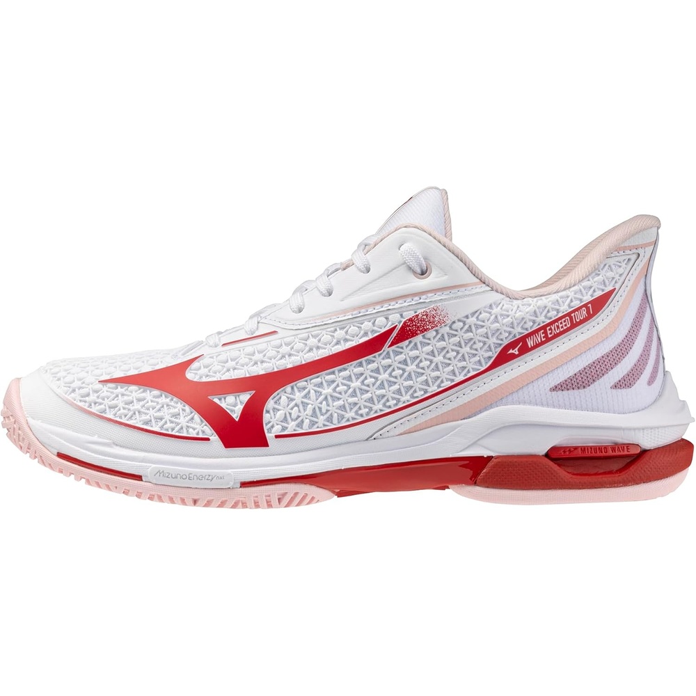 image:imageMizuno Womens Wave Exceed Tour 7 All Court Womens Racquet Sports ShoeWhitefiery Red