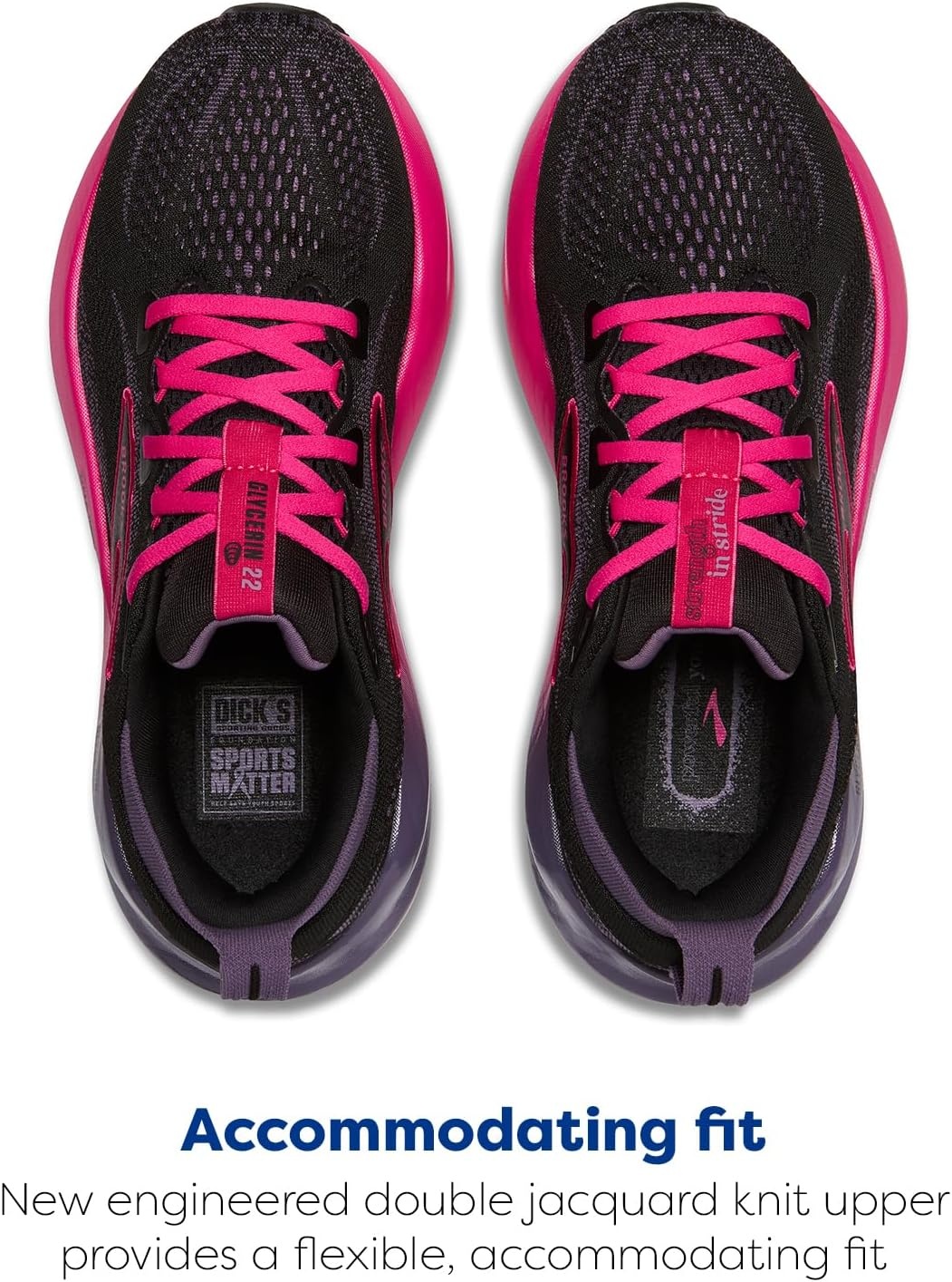 image:imageBrooks Womens Glycerin 22 Neutral Running ShoeBlackMontanaFuchsia