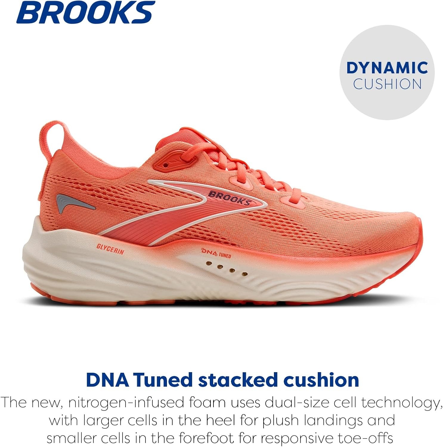 image:imageBrooks Womens Glycerin 22 Neutral Running ShoeDesert FlowerHot CoralMilk
