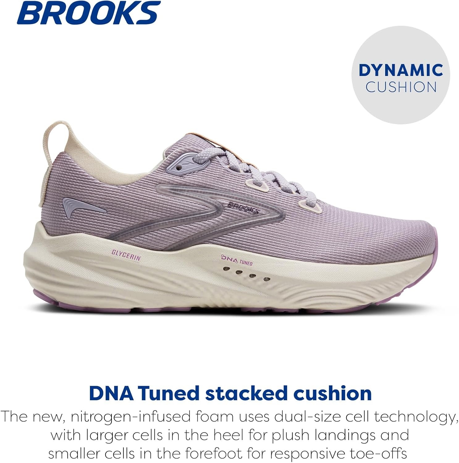 image:imageBrooks Womens Glycerin 22 Neutral Running ShoeLilacWhisperLupine