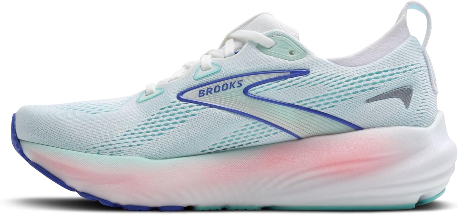 image:imageBrooks Womens Glycerin 22 Neutral Running ShoeWhiteLimpet ShellAmparo Blue