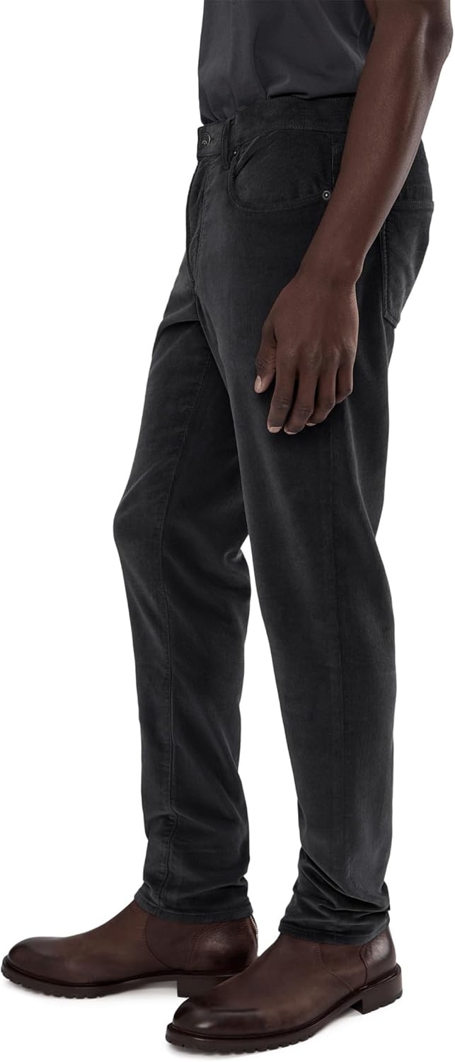 image:imageFaherty Mens Stretch Terry Corduroy 5 Pocket PantsWashed Charcoal 1