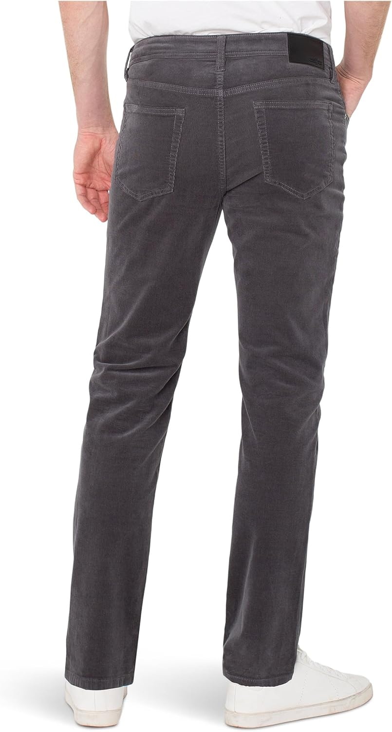 image:imageLiverpool Los Angeles Kingston MidRise Modern Straight Corduroy PantsGray Pinstripe