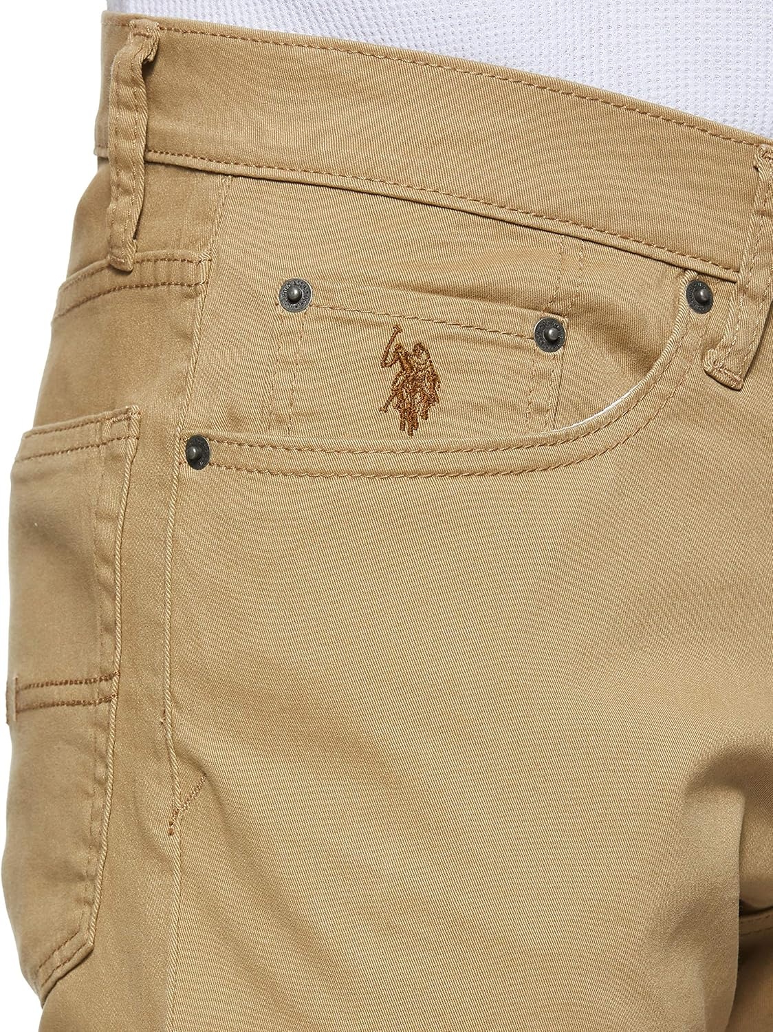 image:imageUS Polo Assn Mens Slim Straight 5 Pocket Stretch Twill JeanHoney