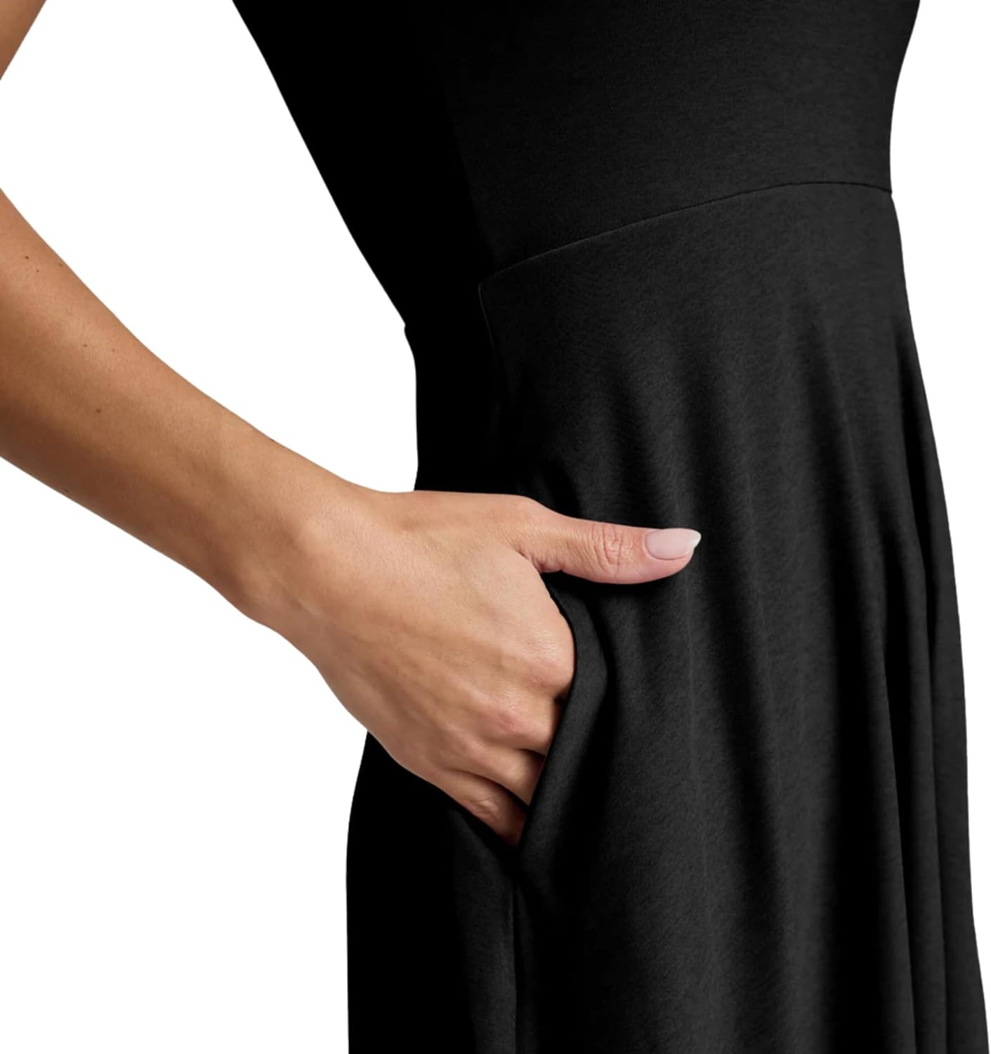 image:imageBeyond Yoga Womens Featherweight At The Ready Square Neck Midi DressDarkest Night