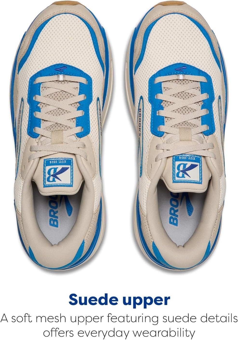 image:imageBrooks Mens Ghost Max SuedeLeather Neutral Running amp Walking ShoeSilver LiningBlueSurf the Web