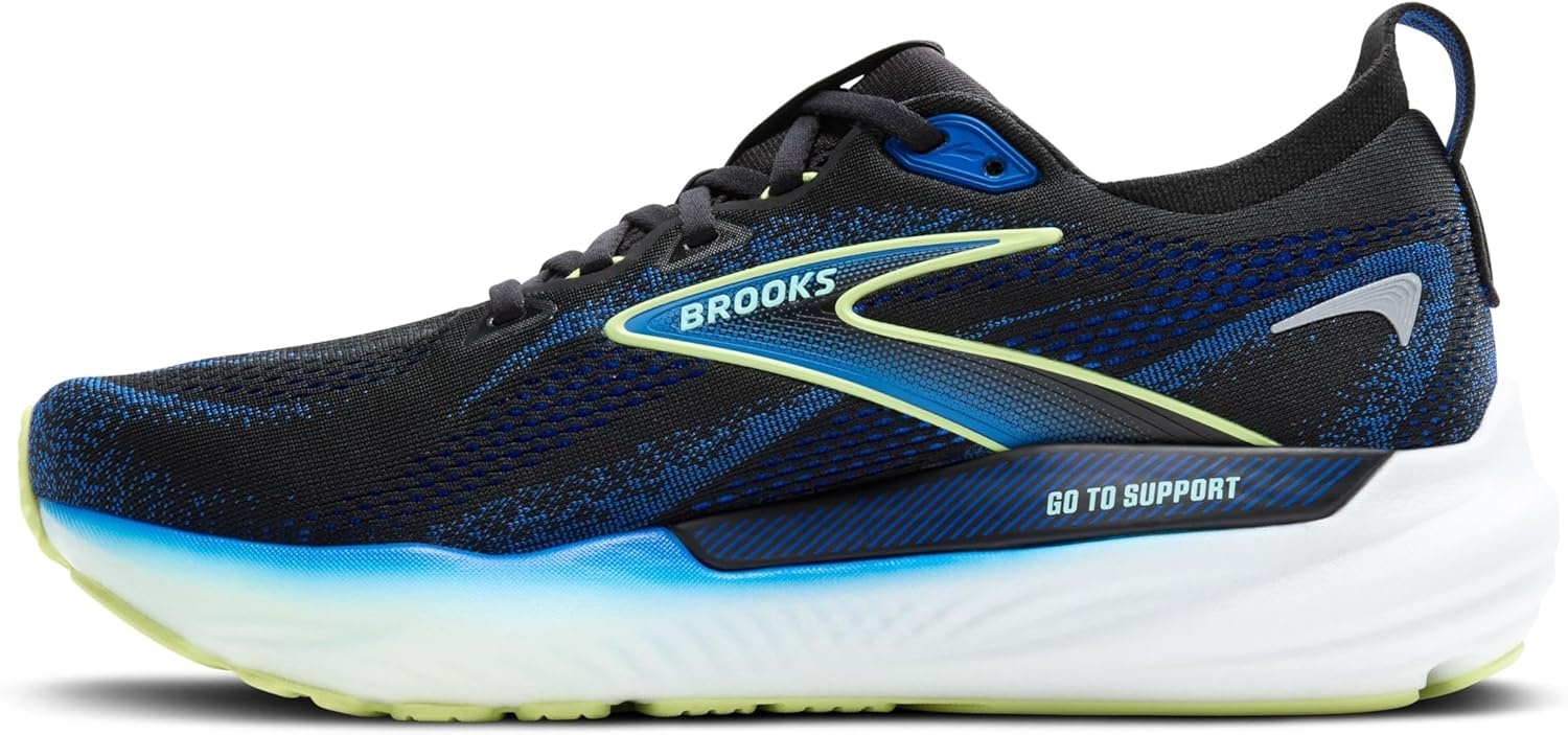 image:imageBrooks Mens Glycerin GTS 22 Supportive Running ShoeBlackCobaltNeo Yellow