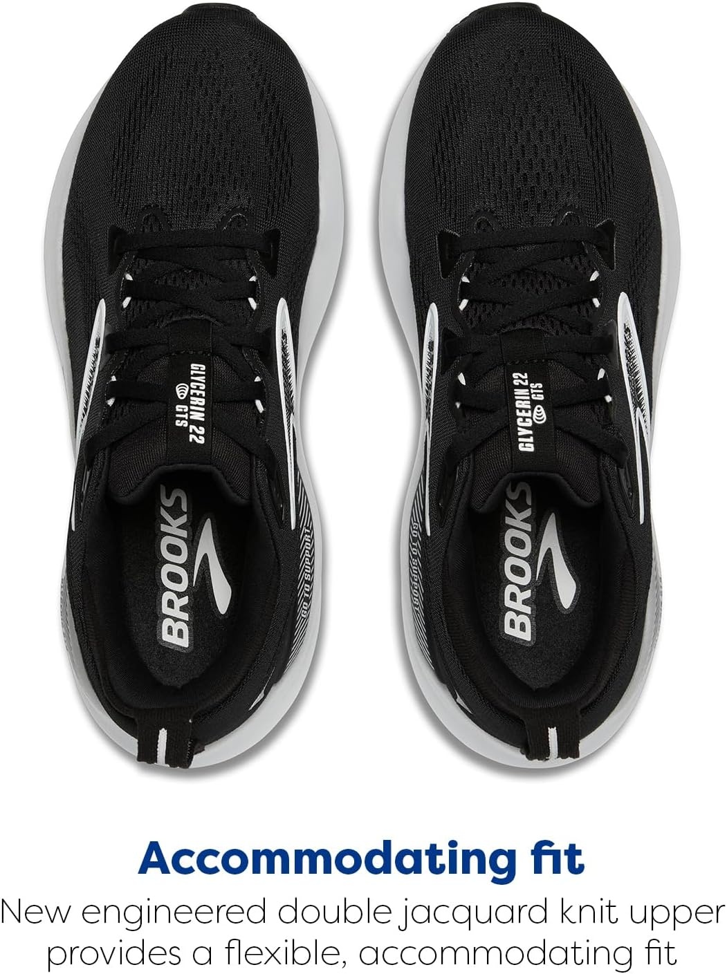 image:imageBrooks Mens Glycerin GTS 22 Supportive Running ShoeBlackGreyWhite