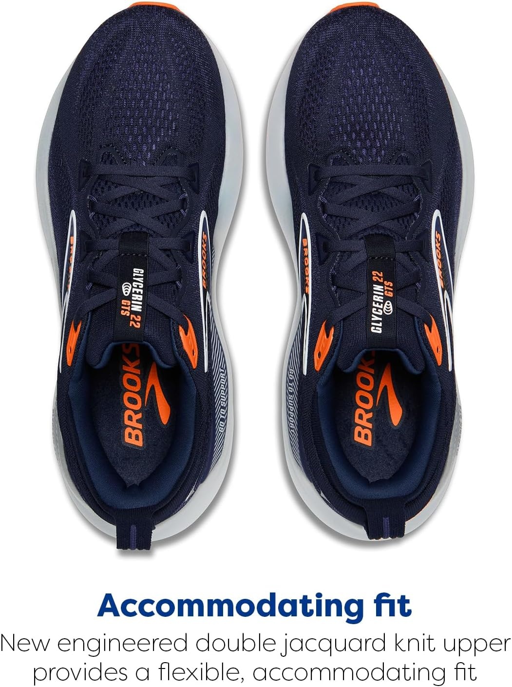 image:imageBrooks Mens Glycerin GTS 22 Supportive Running ShoePeacoatBlue RibbonOrange